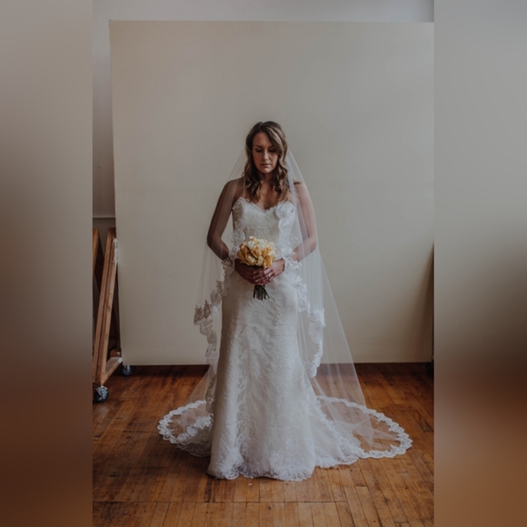 Accessories - Lace Waterfall Wedding Veil by WhiteOwl on Etsy